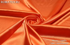 Двусторонняя ткань
 Атлас стрейч цвет оранжевый