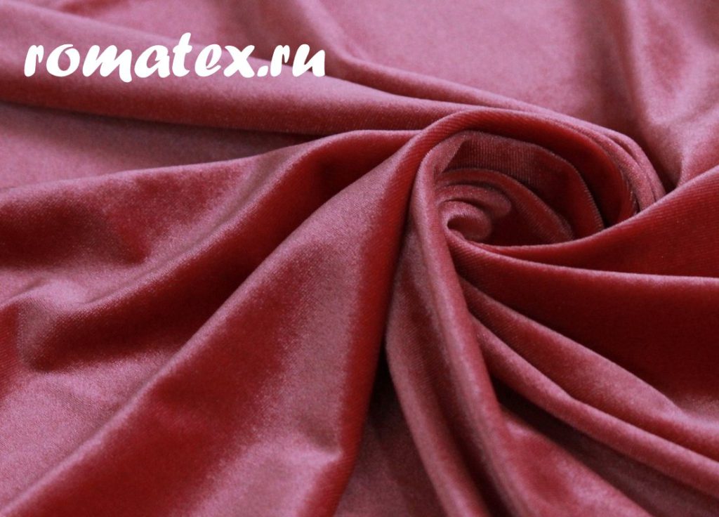 бархат стрейч цвет коралловый